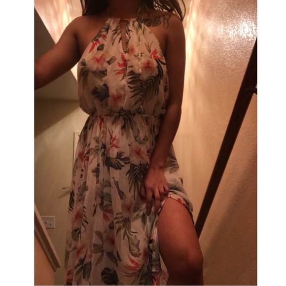 Floral Spring / Summer backless long dress - Picture 4 of 4